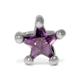 シルバー・パープル | キャッチ ボディピアス スター | ボディピアス専門店凛RIN