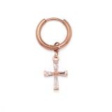 ピンクゴールド | ステンレスピアス フープクロス十字架チャームセットジュエルキュービックジルコニア… | ボディピアス専門店凛RIN