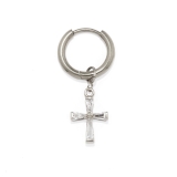 シルバー | ステンレスピアス フープクロス十字架チャームセットジュエルキュービックジルコニア… | ボディピアス専門店凛RIN