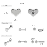 軟骨ピアス ハートかわいいカスタマイズset ボディピアス | ボディピアス専門店凛RIN | 詳細画像18