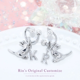 軟骨ピアス スパイラルバーベルかわいい猫英字チャーム 片耳用ボディピアス | ボディピアス専門店凛RIN | 詳細画像3 