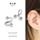 ボディピアス スパイラルバーベル サージカルステンレス軟骨ピアス | ボディピアス専門店凛RIN | 詳細画像1 