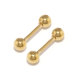 ゴールド・6mm×3mm | 2個セット ボディピアス ストレートバーベル | ボディピアス専門店凛RIN
