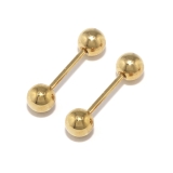 ゴールド・8mm×4mm | 2個セット ボディピアス ストレートバーベル | ボディピアス専門店凛RIN
