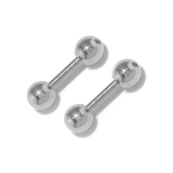 シルバー・4mm×3mm | 2個セット ボディピアス ストレートバーベル | ボディピアス専門店凛RIN