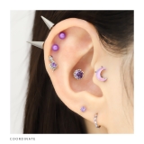 軟骨ピアス 蝶月オーロラバタフライムーンかわいいぷっくり感 ボディピアス | ボディピアス専門店凛RIN | 詳細画像7