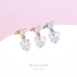 軟骨ピアス ジュエルハート揺れるチャームキュービックジルコニア ボディピアス | ボディピアス専門店凛RIN | 詳細画像2