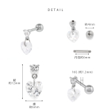 軟骨ピアス ジュエルハート揺れるチャームキュービックジルコニア ボディピアス | ボディピアス専門店凛RIN | 詳細画像9