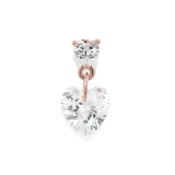 ピンクゴールド | 軟骨ピアス ジュエルハート揺れるチャームキュービックジルコニア ボディピアス | ボディピアス専門店凛RIN