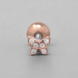 ピンクゴールド | 軟骨ピアス 蝶々バタフライかわいいジュエルジルコニア軟骨ピアス ボディピアス | ボディピアス専門店凛RIN