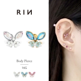 軟骨ピアス 蝶々バタフライジュエルキュービックジルコニアキラキラ ボディピアス | ボディピアス専門店凛RIN | 詳細画像1 