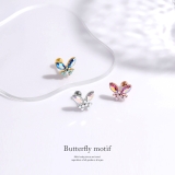 軟骨ピアス 蝶々バタフライジュエルキュービックジルコニアキラキラ ボディピアス | ボディピアス専門店凛RIN | 詳細画像2 