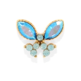 ゴールド | 軟骨ピアス 蝶々バタフライジュエルキュービックジルコニアキラキラ ボディピアス | ボディピアス専門店凛RIN