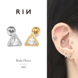 軟骨ピアス ジュエルトライアングル三角キュービックジルコニア ボディピアス | ボディピアス専門店凛RIN | 詳細画像1 