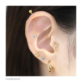 軟骨ピアス ジュエルチェーンチャームきらきらキュービックジルコニア スクエアサー… | ボディピアス専門店凛RIN | 詳細画像5 