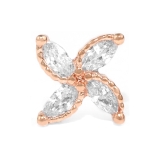 ピンクゴールド | 軟骨ピアス フラワー花ジュエルキュービックジルコニア風車 ボディピアス | ボディピアス専門店凛RIN