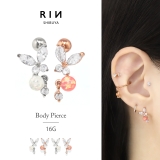 軟骨ピアス 蝶々ジュエル揺れるかわいいジルコニア ボディピアス | ボディピアス専門店凛RIN | 詳細画像1