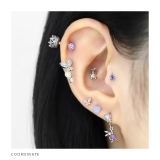 軟骨ピアス 蝶々ジュエル揺れるかわいいジルコニア ボディピアス | ボディピアス専門店凛RIN | 詳細画像4