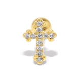 ゴールド | 軟骨ピアス クロス十字架 ジュエルキュービックジルコニア | ボディピアス専門店凛RIN