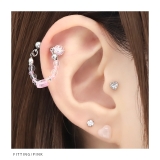 軟骨ピアス ビーズチェーンハートはーと かわいいカラフルストレートバーベル | ボディピアス専門店凛RIN | 詳細画像5 