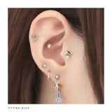 軟骨ピアス ビーズチェーンハートはーと かわいいカラフルストレートバーベル | ボディピアス専門店凛RIN | 詳細画像6 