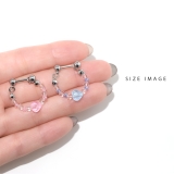 軟骨ピアス ビーズチェーンハートはーと かわいいカラフルストレートバーベル | ボディピアス専門店凛RIN | 詳細画像7 