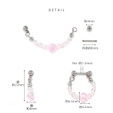 軟骨ピアス ビーズチェーンハートはーと かわいいカラフルストレートバーベル | ボディピアス専門店凛RIN | 詳細画像9 