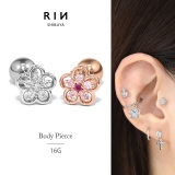 軟骨ピアス 花フラワーきらきらかわいいキュービックジルコニア ボディピアス | ボディピアス専門店凛RIN | 詳細画像1