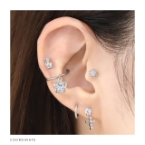 軟骨ピアス 花フラワーきらきらかわいいキュービックジルコニア ボディピアス | ボディピアス専門店凛RIN | 詳細画像4