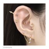 軟骨ピアス チェーンダブルバーベルキュービックジルコニアキレイ ボディピアス | ボディピアス専門店凛RIN | 詳細画像6 