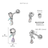 軟骨ピアス かわいいローズ薔薇キュービックジルコニア揺れる ボディピアス | ボディピアス専門店凛RIN | 詳細画像10 