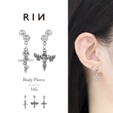 ボディピアス ドクロ十字架スタイリッシュチャーム揺れる 軟骨ピアス | ボディピアス専門店凛RIN | 詳細画像1 