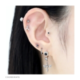 ボディピアス ドクロ十字架スタイリッシュチャーム揺れる 軟骨ピアス | ボディピアス専門店凛RIN | 詳細画像5 