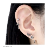 ボディピアス ドクロ十字架スタイリッシュチャーム揺れる 軟骨ピアス | ボディピアス専門店凛RIN | 詳細画像6 