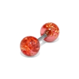 オレンジ | 軟骨ピアス アクリルボール箔ホイルクリア綺麗うるつや感 ボディピアス | ボディピアス専門店凛RIN