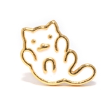 A・ゴールド | 軟骨ピアス CAT猫動物ねこ ストレートバーベルボディピアス | ボディピアス専門店凛RIN