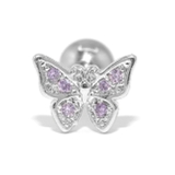 シルバー・パープル | ボディピアス 蝶バタフライ ピアス | ボディピアス専門店凛RIN
