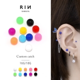 ボディピアスキャッチ ボールキャッチ16G18G 金属アレルギーアクリル | ボディピアス専門店凛RIN | 詳細画像1