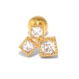 ボディピアス トリプルスクエアジュエルイヤーフィット 16G | ボディピアス専門店凛RIN | 詳細画像16 