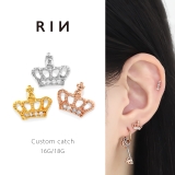 キャッチ クラウン王冠ジュエルジルコニアかわいいおしゃれ ボディピアス | ボディピアス専門店凛RIN | 詳細画像1