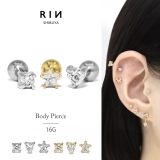 軟骨ピアス プチジュエル星ハートサークルキュービックジルコニア金アレ ボディピアス | ボディピアス専門店凛RIN | 詳細画像1