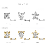 軟骨ピアス プチジュエル星ハートサークルキュービックジルコニア金アレ ボディピアス | ボディピアス専門店凛RIN | 詳細画像8