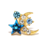 ゴールド | ボディピアス 月三日月ムーン 宇宙スター星 | ボディピアス専門店凛RIN