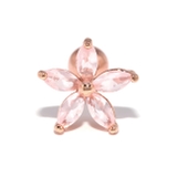 ピンク・Lサイズ | 軟骨ピアス ジュエルフラワー 花ピンクブルーキュービックジルコニア | ボディピアス専門店凛RIN