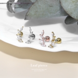軟骨ピアス リーフ葉っぱイヤーフィット 植物キラキラキュービックジルコニア | ボディピアス専門店凛RIN | 詳細画像2 