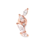 ピンクゴールド・Right(右耳) | 軟骨ピアス リーフ葉っぱイヤーフィット 植物キラキラキュービックジルコニア | ボディピアス専門店凛RIN