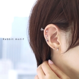 軟骨ピアス うさぎ万歳ウサギ 動物可愛いジュエルストレートバーベルボディピアス | ボディピアス専門店凛RIN | 詳細画像2