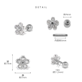 軟骨ピアス お花フラワー ジュエルキュービックジルコニア | ボディピアス専門店凛RIN | 詳細画像9 