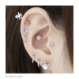 16Gボディピアス ハートくまかわいい サージカルステンレス金属アレルギー対応 | ボディピアス専門店凛RIN | 詳細画像6 
