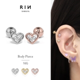軟骨ピアス ハートかわいいキラキラジュエルキュービックジルコニア ボディピアス | ボディピアス専門店凛RIN | 詳細画像1 